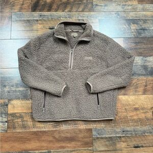 SKIMS Sherpa Zip-Up Fleece Pullover - Taupe
